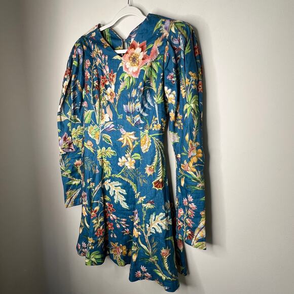 Alemais June Floral Linen Mini Dress Size 4 - Picture 11 of 11